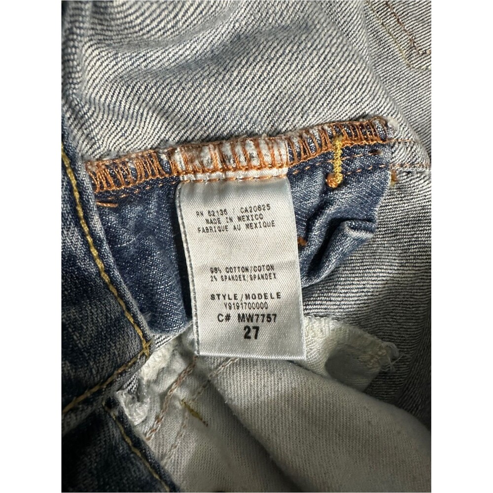 GUESS Y2K Embroidered Denim Shorts Womens 27 Low Rise Floral Distressed - Picture 5 of 10